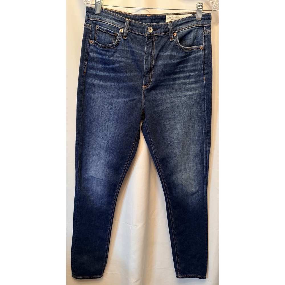 Rag & Bone Jeans Women's 29 Nina High-Rise Skinny Stretch Blue Denim Made In USA